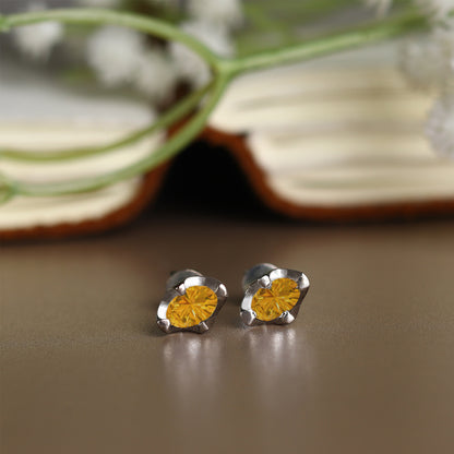 Pure Sterling Silver (92.5% purity)Precious, Beautiful and Designer Stud Earrings with cubic zirconia (AD) stones for Girls and Women