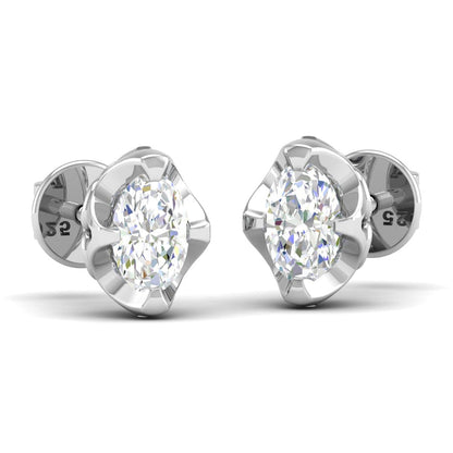 Pure Sterling Silver (92.5% purity)Precious, Beautiful and Designer Stud Earrings with cubic zirconia (AD) stones for Girls and Women