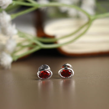 Akshat Sapphire Sterling Silver (92.5% purity) Precious Stud Earrings for Girls and Women Pure Silver Beautiful and Designer studs earring with cubic zirconia (AD) stones