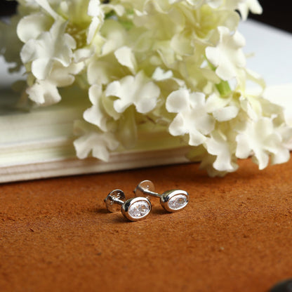Pure Sterling Silver (92.5% purity)Precious, Beautiful and Designer Stud Earrings with cubic zirconia (AD) stones for Girls and Women