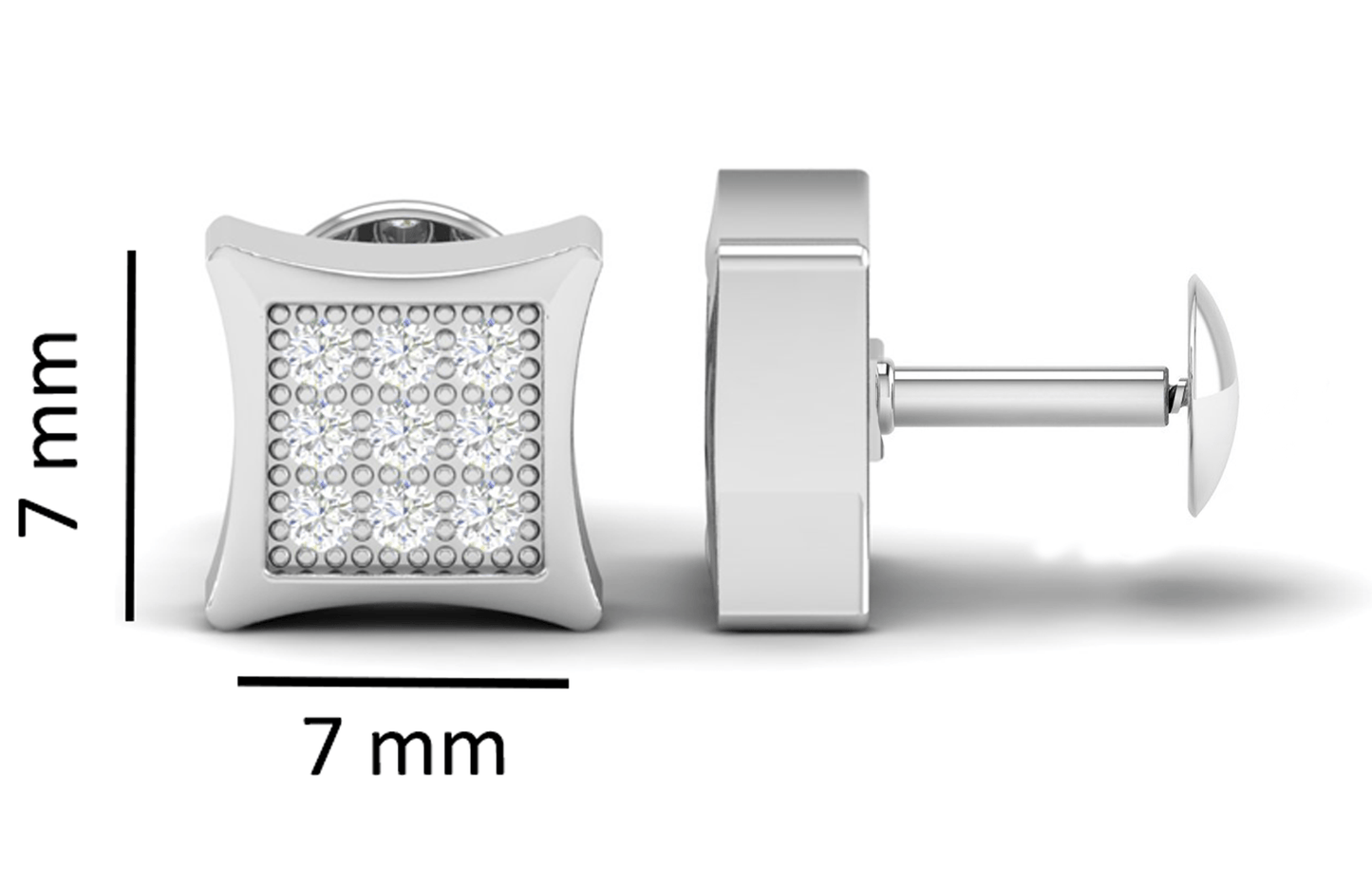 Pure Sterling Silver (92.5% purity)Precious, Beautiful and Designer Stud Earrings with cubic zirconia (AD) stones for Girls and Women