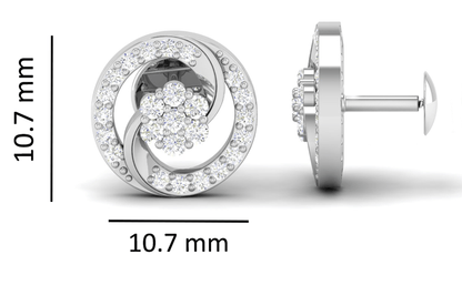 Pure Sterling Silver (92.5% purity)Precious, Beautiful and Designer Stud Earrings with cubic zirconia (AD) stones for Girls and Women