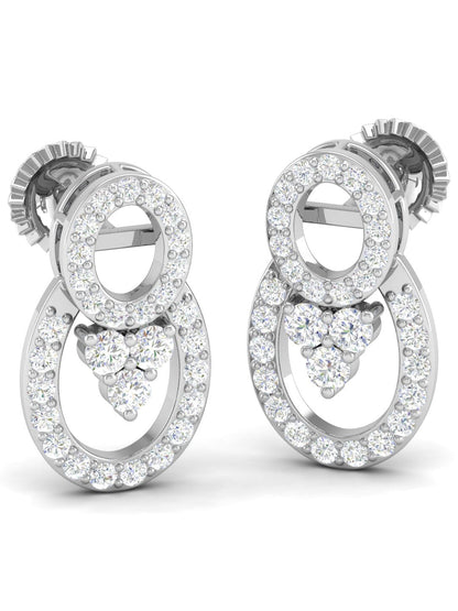 Pure Sterling Silver (92.5% purity)Precious, Beautiful and Designer Stud Earrings with cubic zirconia (AD) stones for Girls and Women