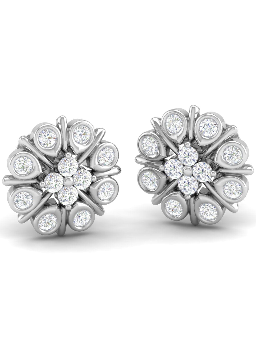 Sterling Silver Stud Earrings for Women by Akshat Sapphire 92.5 Silver Rhodium Plated S10106