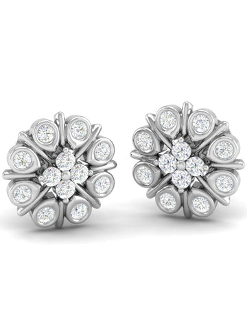 Akshat Sapphire Sterling Silver (92.5% purity) Precious Stud Earrings for Girls and Women Pure Silver Beautiful and Designer studs earring with cubic zirconia (AD) stones