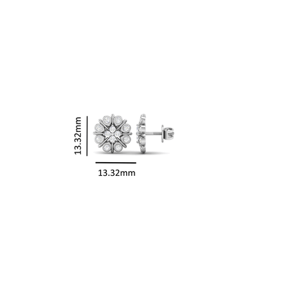 Pure Sterling Silver (92.5% purity)Precious, Beautiful and Designer Stud Earrings with cubic zirconia (AD) stones for Girls and Women