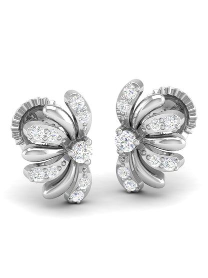 Pure Sterling Silver (92.5% purity)Precious, Beautiful and Designer Stud Earrings with cubic zirconia (AD) stones for Girls and Women