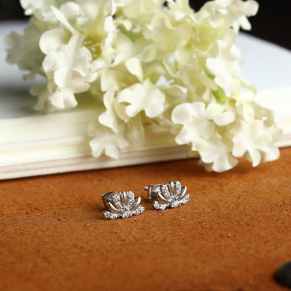 Pure Sterling Silver (92.5% purity)Precious, Beautiful and Designer Stud Earrings with cubic zirconia (AD) stones for Girls and Women
