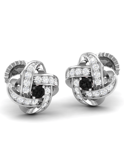 Pure Sterling Silver (92.5% purity)Precious, Beautiful and Designer Stud Earrings with cubic zirconia (AD) stones for Girls and Women