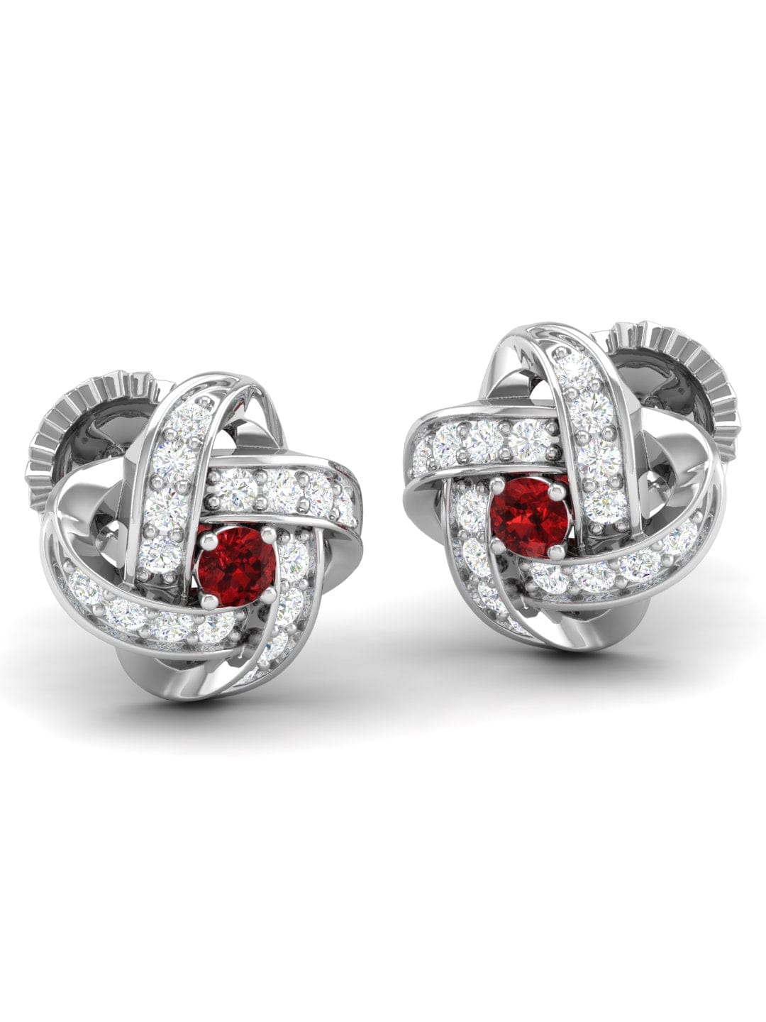 Silver Stud Earrings for Women by Akshat Sapphire 92.5 Silver Rhodium Plated S10108