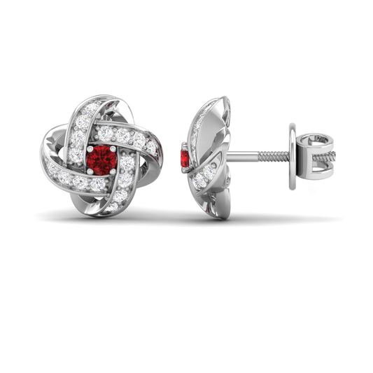 Akshat Sapphire Sterling Silver (92.5% purity) Precious Stud Earrings for Girls and Women Pure Silver Beautiful and Designer studs earring with cubic zirconia (AD) stones