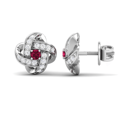 Pure Sterling Silver (92.5% purity)Precious, Beautiful and Designer Stud Earrings with cubic zirconia (AD) stones for Girls and Women