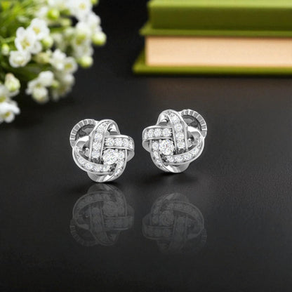 Pure Sterling Silver (92.5% purity)Precious, Beautiful and Designer Stud Earrings with cubic zirconia (AD) stones for Girls and Women