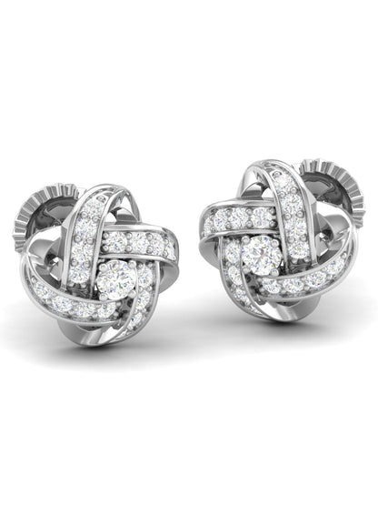 Pure Sterling Silver (92.5% purity)Precious, Beautiful and Designer Stud Earrings with cubic zirconia (AD) stones for Girls and Women