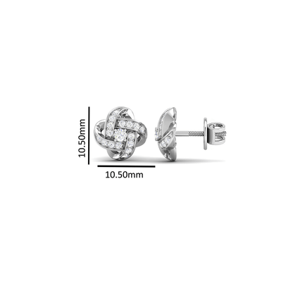 Pure Sterling Silver (92.5% purity)Precious, Beautiful and Designer Stud Earrings with cubic zirconia (AD) stones for Girls and Women