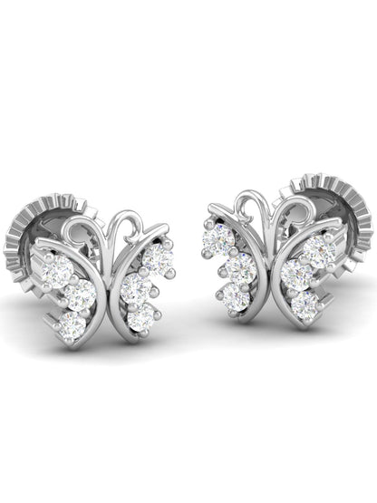 Pure Sterling Silver (92.5% purity)Precious, Beautiful and Designer Stud Earrings with cubic zirconia (AD) stones for Girls and Women
