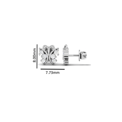 Pure Sterling Silver (92.5% purity)Precious, Beautiful and Designer Stud Earrings with cubic zirconia (AD) stones for Girls and Women