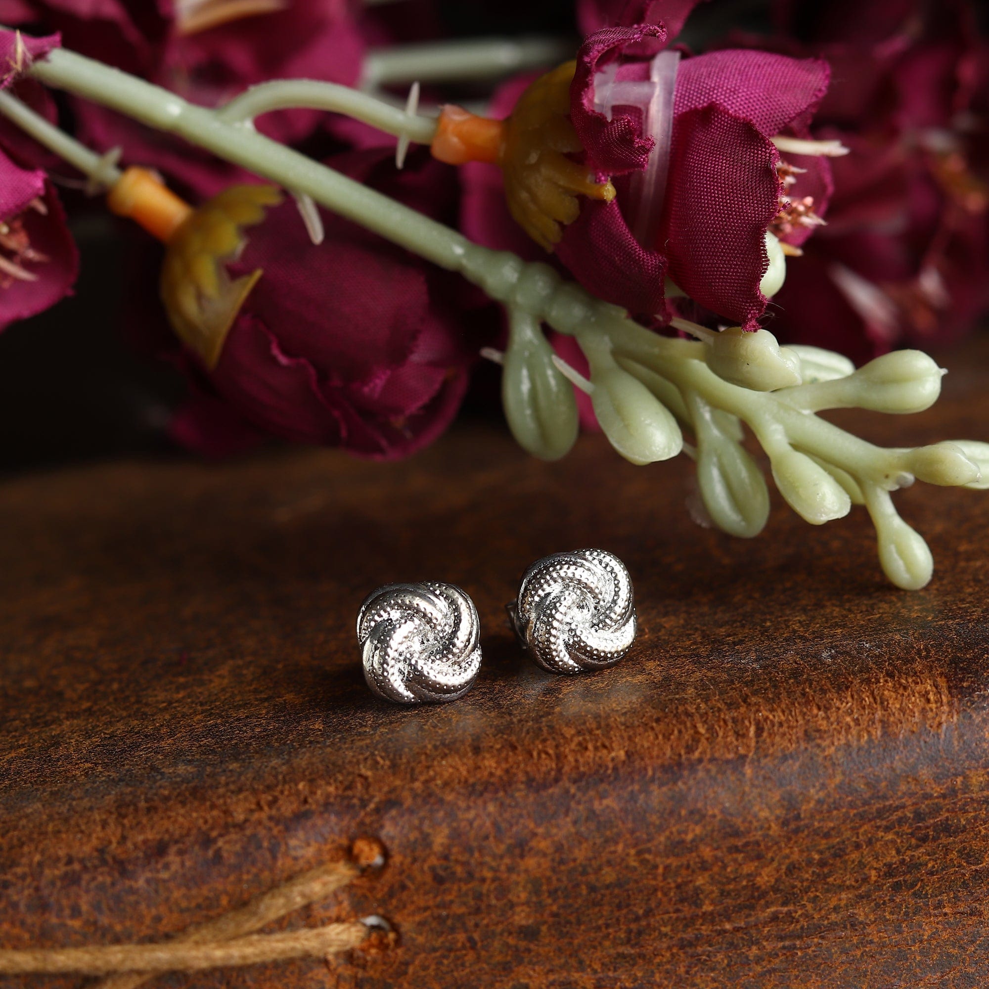 Akshat Sapphire Sterling Silver (92.5% purity) Precious Stud Earrings for Girls and Women Pure Silver Beautiful and Designer studs earring with cubic zirconia (AD) stones