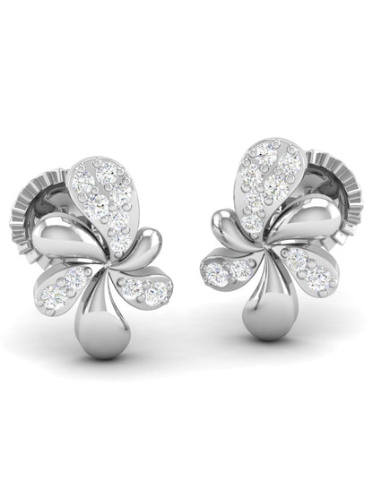 Pure Sterling Silver (92.5% purity)Precious, Beautiful and Designer Stud Earrings with cubic zirconia (AD) stones for Girls and Women