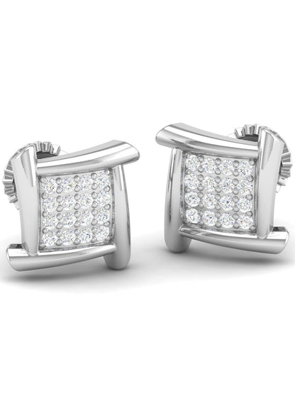 Pure Sterling Silver (92.5% purity)Precious, Beautiful and Designer Stud Earrings with cubic zirconia (AD) stones for Girls and Women