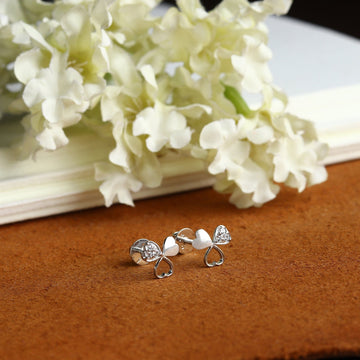 Akshat Sapphire Sterling Silver (92.5% purity) Precious Stud Earrings for Girls and Women Pure Silver Beautiful and Designer studs earring with cubic zirconia (AD) stones