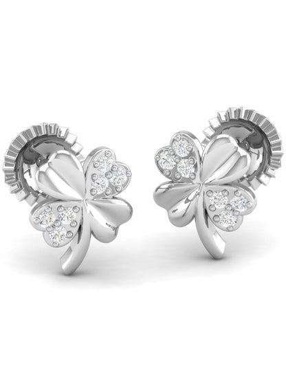 Pure Sterling Silver (92.5% purity)Precious, Beautiful and Designer Stud Earrings with cubic zirconia (AD) stones for Girls and Women