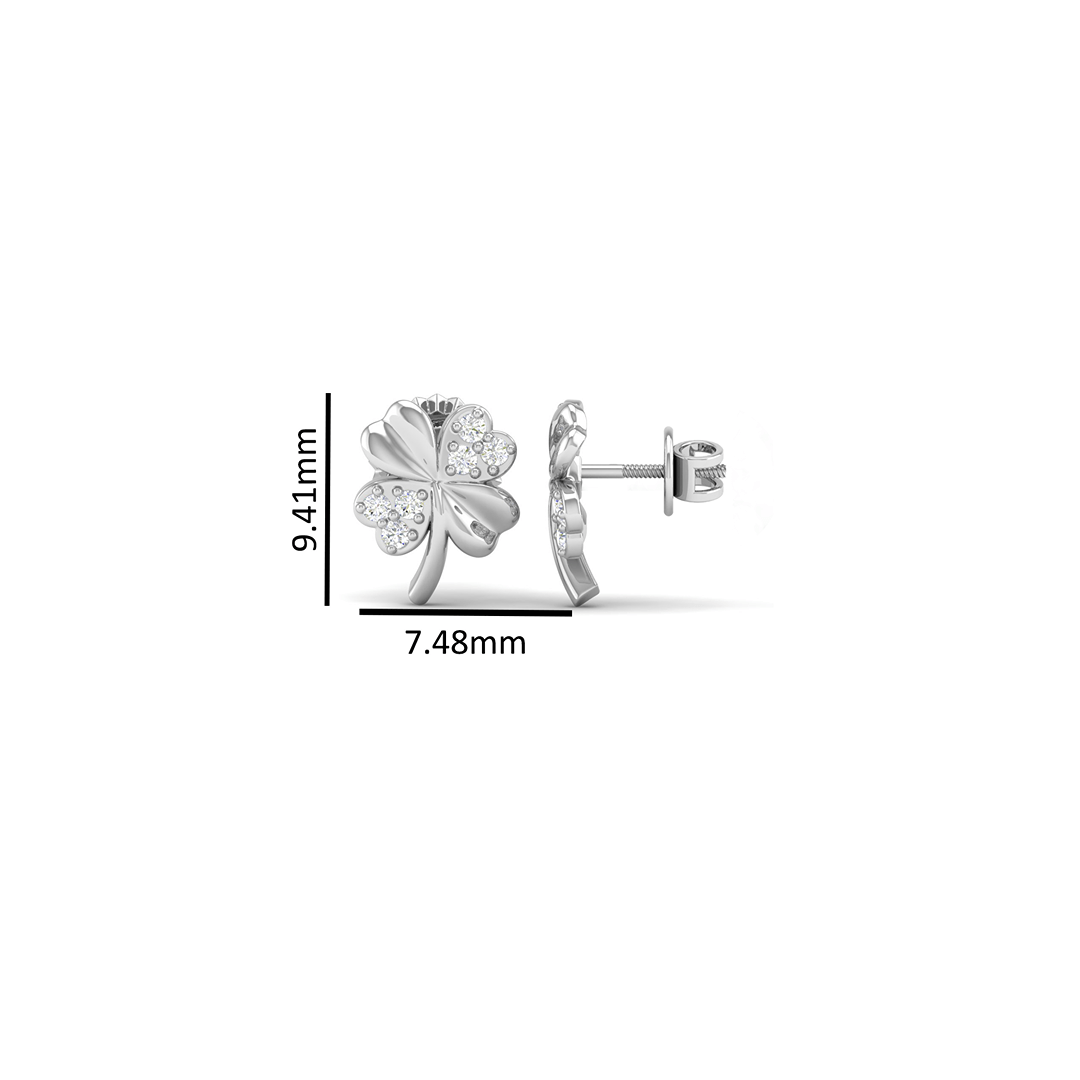 Sterling Silver Stud Earrings for Women by Akshat Sapphire 92.5 Silver Rhodium Plated S10115