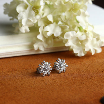 Akshat Sapphire Sterling Silver (92.5% purity) Precious Stud Earrings for Girls and Women Pure Silver Beautiful and Designer studs earring with cubic zirconia (AD) stones