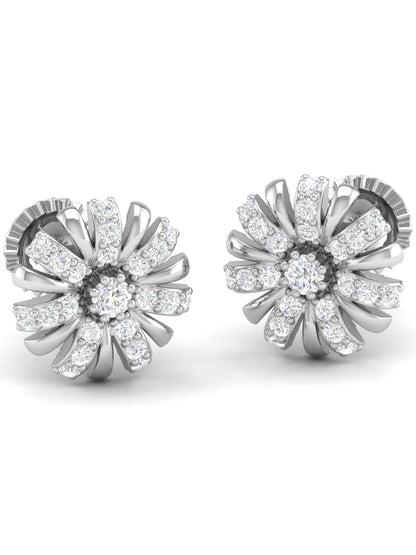 Pure Sterling Silver (92.5% purity)Precious, Beautiful and Designer Stud Earrings with cubic zirconia (AD) stones for Girls and Women