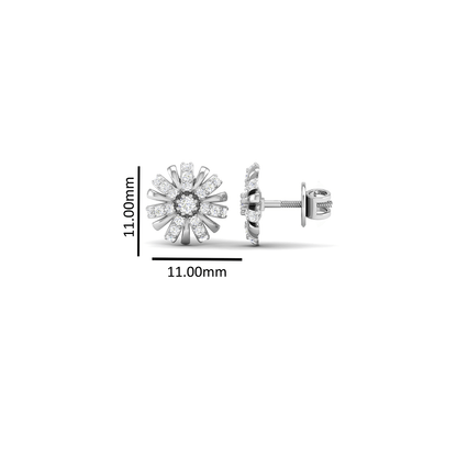 Pure Sterling Silver (92.5% purity)Precious, Beautiful and Designer Stud Earrings with cubic zirconia (AD) stones for Girls and Women