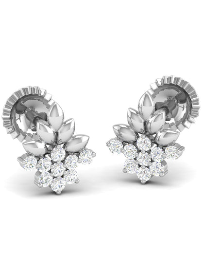 Pure Sterling Silver (92.5% purity)Precious, Beautiful and Designer Stud Earrings with cubic zirconia (AD) stones for Girls and Women