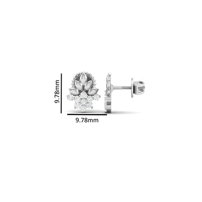 Pure Sterling Silver (92.5% purity)Precious, Beautiful and Designer Stud Earrings with cubic zirconia (AD) stones for Girls and Women