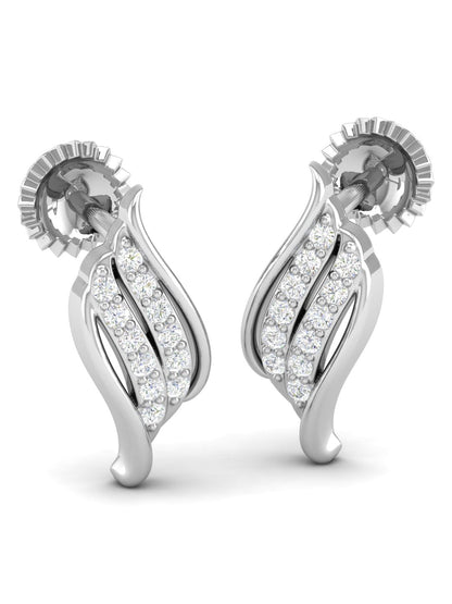 Pure Sterling Silver (92.5% purity)Precious, Beautiful and Designer Stud Earrings with cubic zirconia (AD) stones for Girls and Women