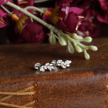 Pure Sterling Silver (92.5% purity)Precious, Beautiful and Designer Stud Earrings with cubic zirconia (AD) stones for Girls and Women