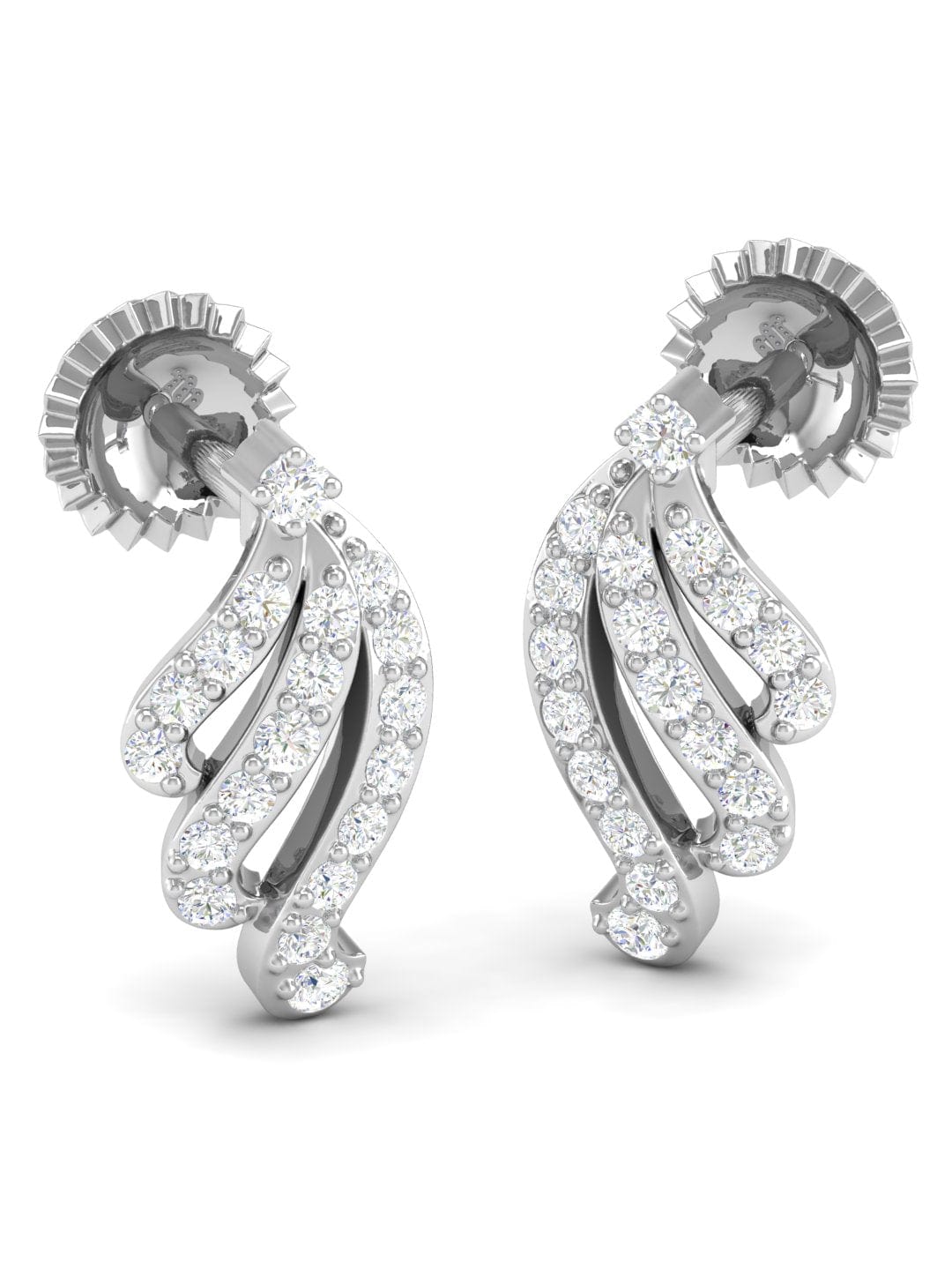 Pure Sterling Silver (92.5% purity)Precious, Beautiful and Designer Stud Earrings with cubic zirconia (AD) stones for Girls and Women