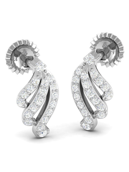 Pure Sterling Silver (92.5% purity)Precious, Beautiful and Designer Stud Earrings with cubic zirconia (AD) stones for Girls and Women