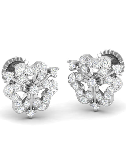 Pure Sterling Silver (92.5% purity)Precious, Beautiful and Designer Stud Earrings with cubic zirconia (AD) stones for Girls and Women