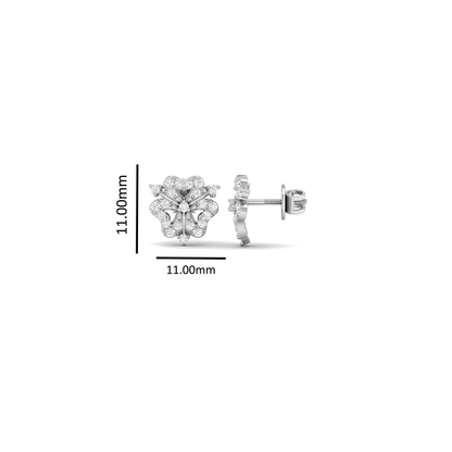 Pure Sterling Silver (92.5% purity)Precious, Beautiful and Designer Stud Earrings with cubic zirconia (AD) stones for Girls and Women