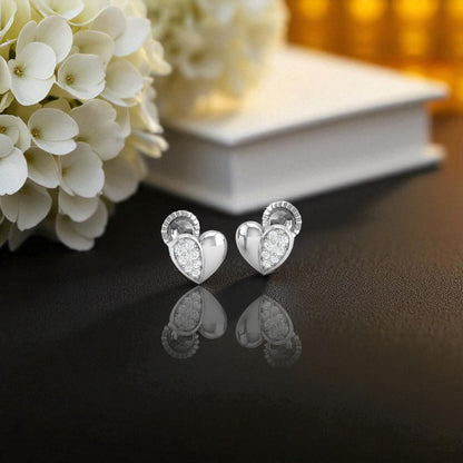 Pure Sterling Silver (92.5% purity)Precious, Beautiful and Designer Stud Earrings with cubic zirconia (AD) stones for Girls and Women