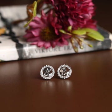 Akshat Sapphire Sterling Silver (92.5% purity) Precious Stud Earrings for Girls and Women Pure Silver Beautiful and Designer studs earring with cubic zirconia (AD) stones