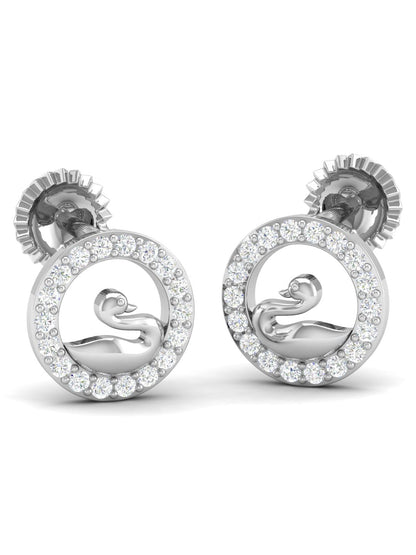 Pure Sterling Silver (92.5% purity)Precious, Beautiful and Designer Stud Earrings with cubic zirconia (AD) stones for Girls and Women