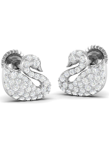 Pure Sterling Silver (92.5% purity)Precious, Beautiful and Designer Stud Earrings with cubic zirconia (AD) stones for Girls and Women