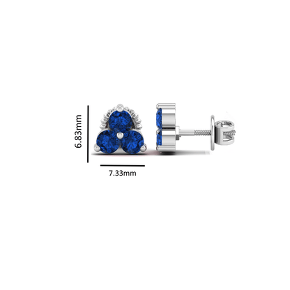 Pure Sterling Silver (92.5% purity)Precious, Beautiful and Designer Stud Earrings with cubic zirconia (AD) stones for Girls and Women
