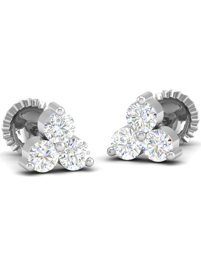 Pure Sterling Silver (92.5% purity)Precious, Beautiful and Designer Stud Earrings with cubic zirconia (AD) stones for Girls and Women