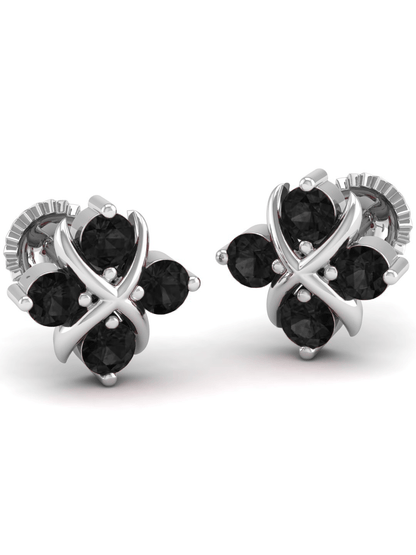 Pure Sterling Silver (92.5% purity)Precious, Beautiful and Designer Stud Earrings with cubic zirconia (AD) stones for Girls and Women