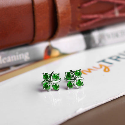 Pure Sterling Silver (92.5% purity)Precious, Beautiful and Designer Stud Earrings with cubic zirconia (AD) stones for Girls and Women