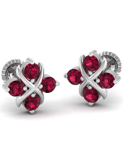 Pure Sterling Silver (92.5% purity)Precious, Beautiful and Designer Stud Earrings with cubic zirconia (AD) stones for Girls and Women