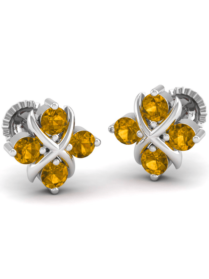 Pure Sterling Silver (92.5% purity)Precious, Beautiful and Designer Stud Earrings with cubic zirconia (AD) stones for Girls and Women