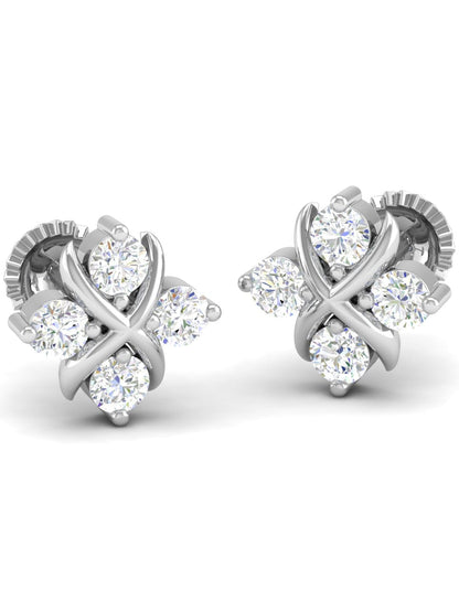 Pure Sterling Silver (92.5% purity)Precious, Beautiful and Designer Stud Earrings with cubic zirconia (AD) stones for Girls and Women