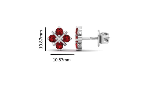 Akshat Sapphire Sterling Silver (92.5% purity) Precious Stud Earrings for Girls and Women Pure Silver Beautiful and Designer studs earring with cubic zirconia (AD) stones
